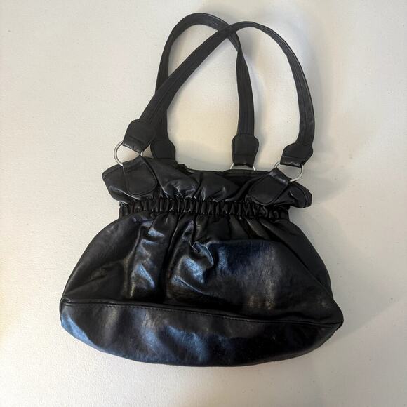 Y2K Patchwork Hobo Bag Purse Reptile Purple Black Shoulder Bag Studded - Picture 3 of 6